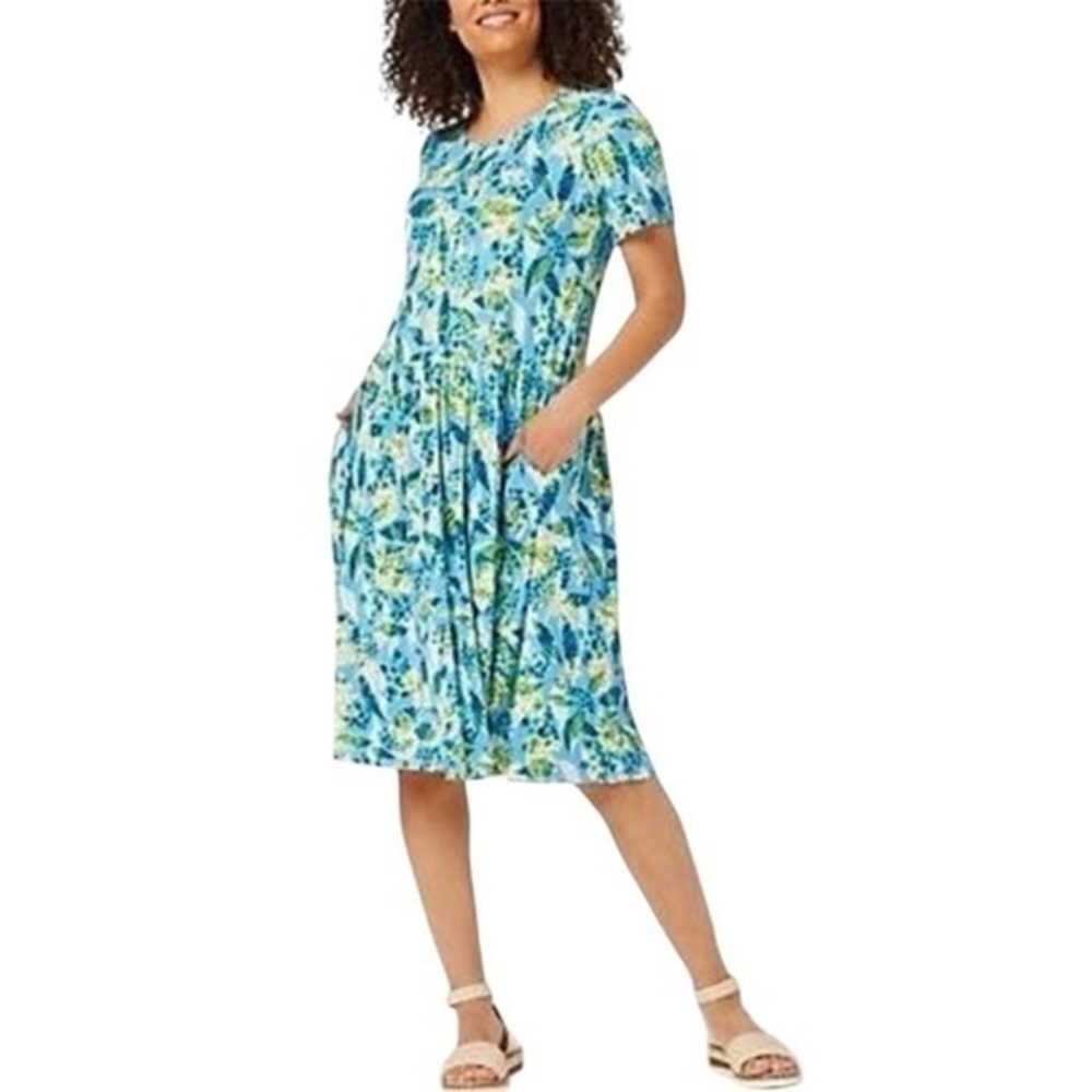 LOGO By Lori Goldstein Floral Sadie Midi Dress - Picture 8 of 8